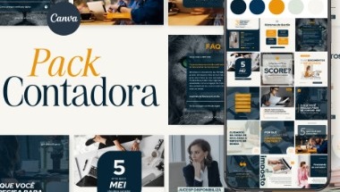 Pacote de Artes Prontas e Editáveis para Contadora