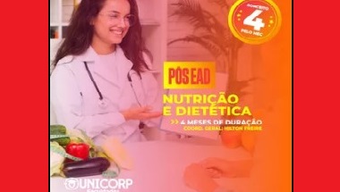 Pós-Graduação em Nutrição e Dietética 800 Horas