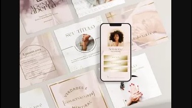 Pack de Posts para Instagram Luxo - Rosê