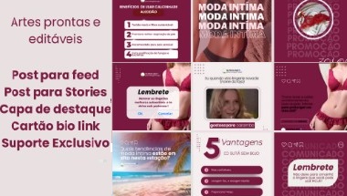 Artes Editáveis para Vendedoras de Lingerie